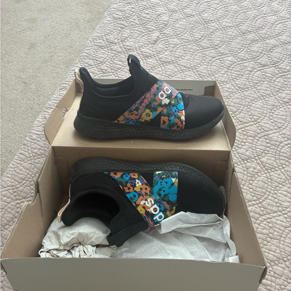 Adidas Black Sneakers with Multicolor Straps